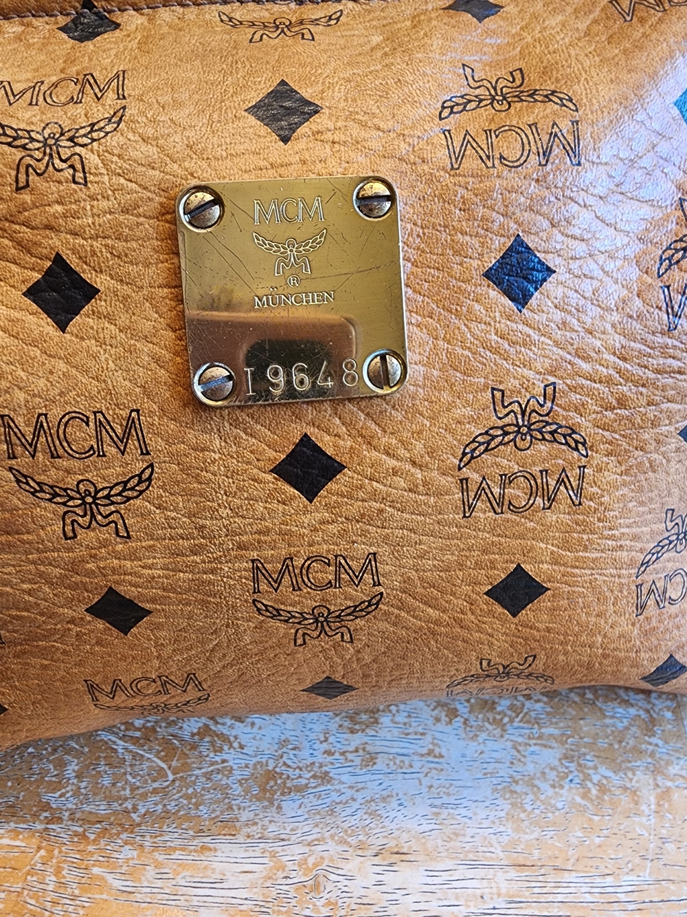 vintage MCM Mode Creation Munich Visetos cognac monogram clutch - Picture 3 of 16